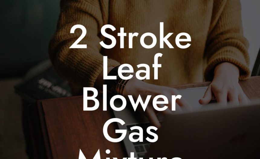 2 Stroke Leaf Blower Gas Mixture Leaf Blower Hire UK