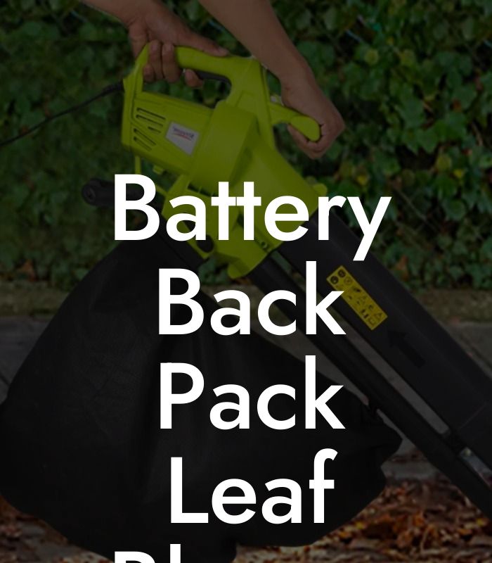 Battery Back Pack Leaf Blower