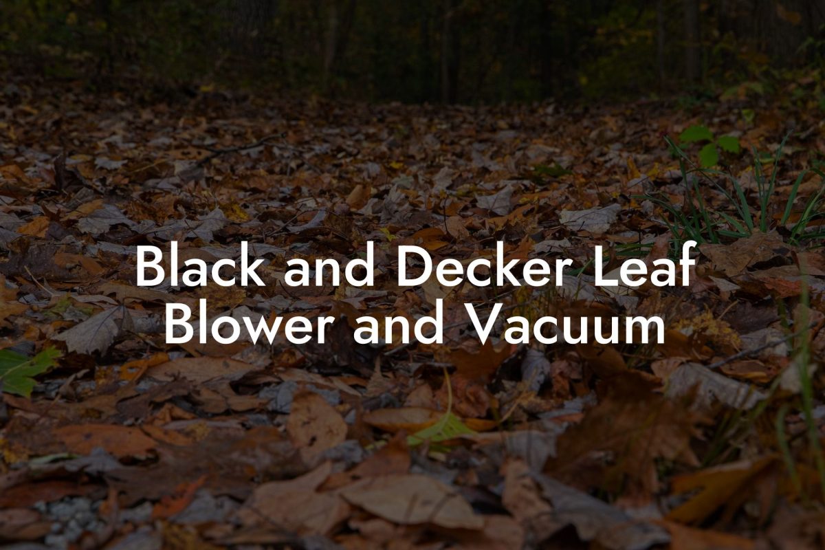 Black and Decker Leaf Blower and Vacuum