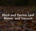 Black and Decker Leaf Blower and Vacuum