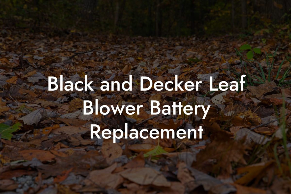 Black and Decker Leaf Blower Battery Replacement