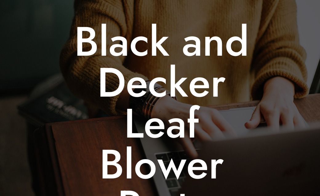 Black and Decker Leaf Blower Parts