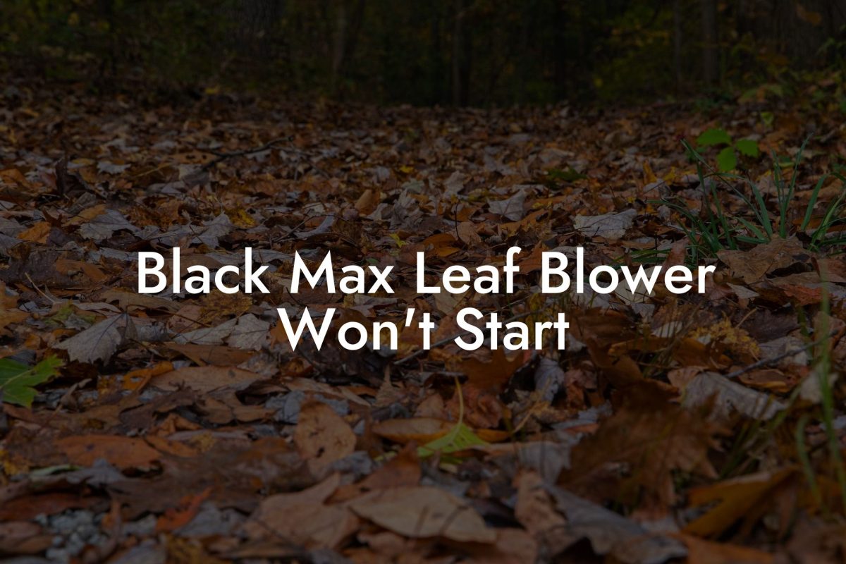 Black Max Leaf Blower Won't Start