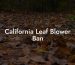 California Leaf Blower Ban