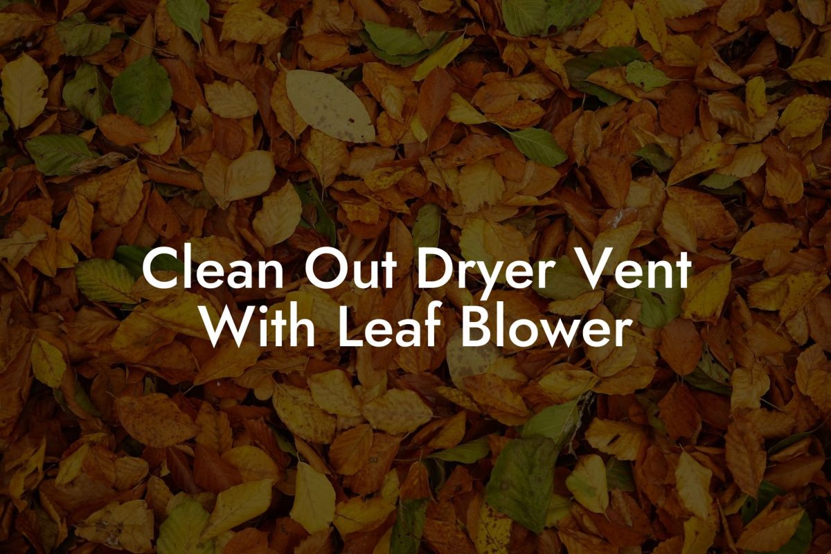 Clean Out Dryer Vent With Leaf Blower