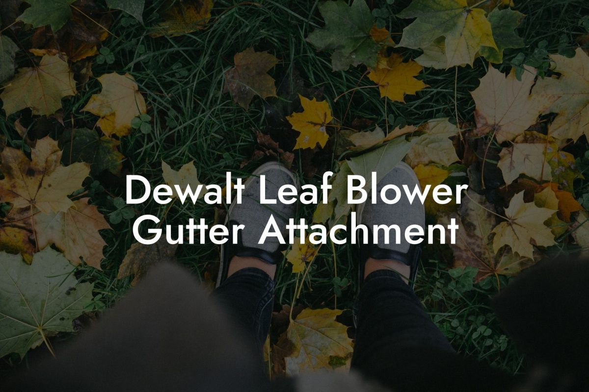 Dewalt Leaf Blower Gutter Attachment