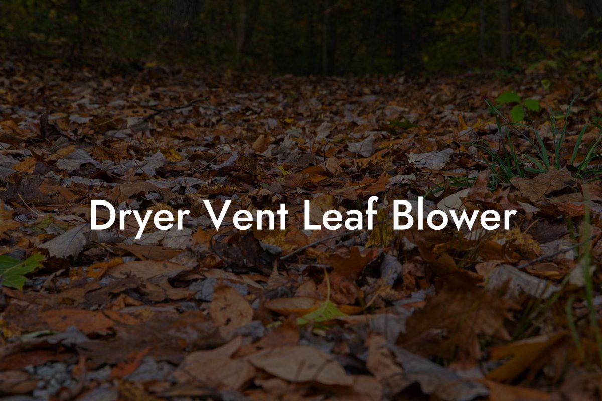 Dryer Vent Leaf Blower