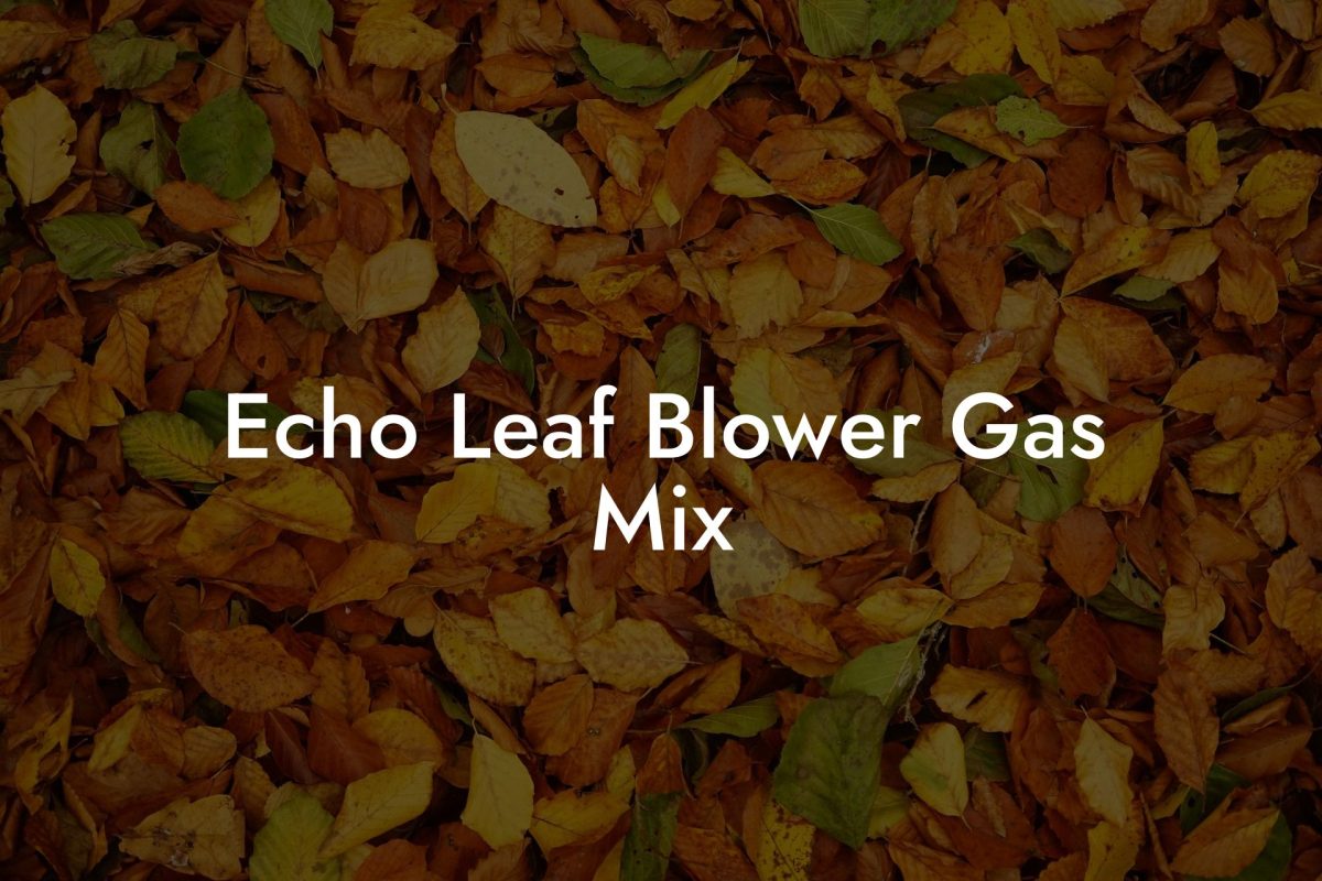 Echo Leaf Blower Gas Mix