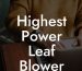 Highest Power Leaf Blower