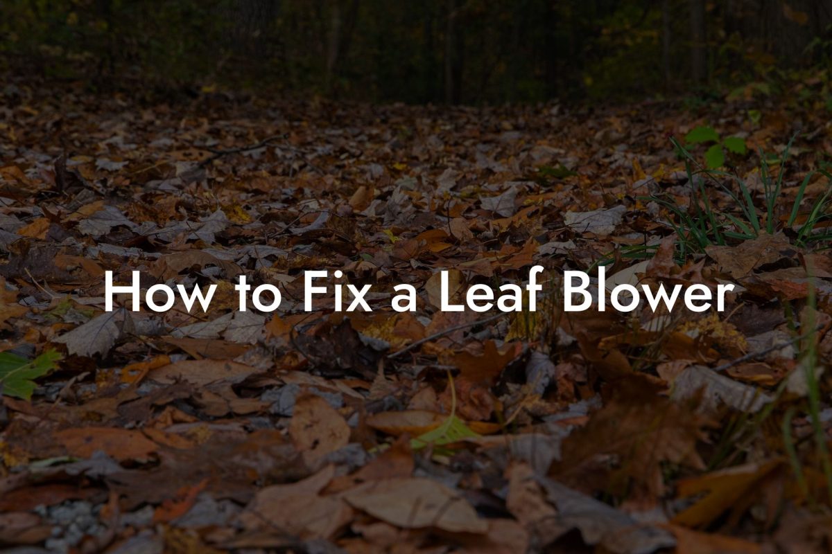 How to Fix a Leaf Blower