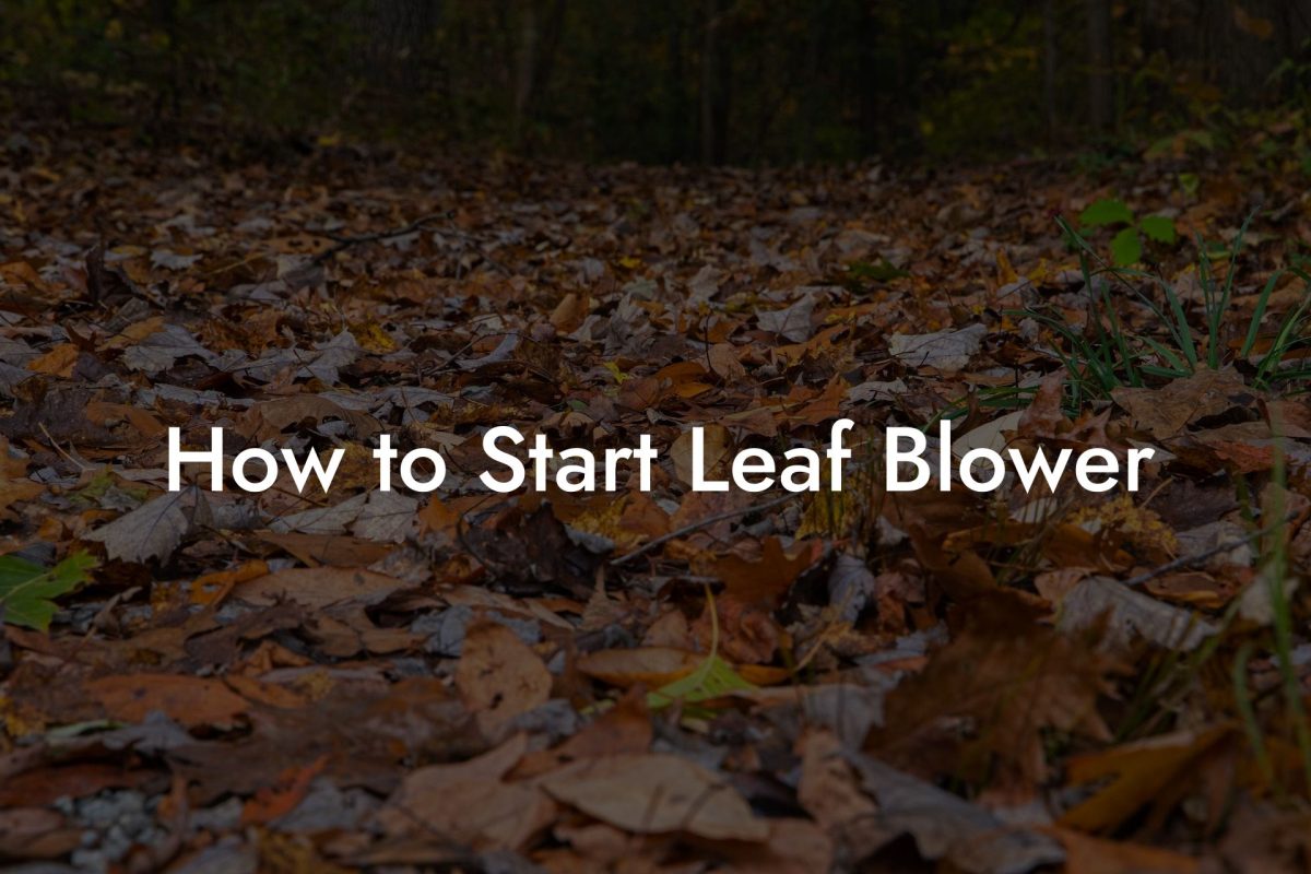 How to Start Leaf Blower