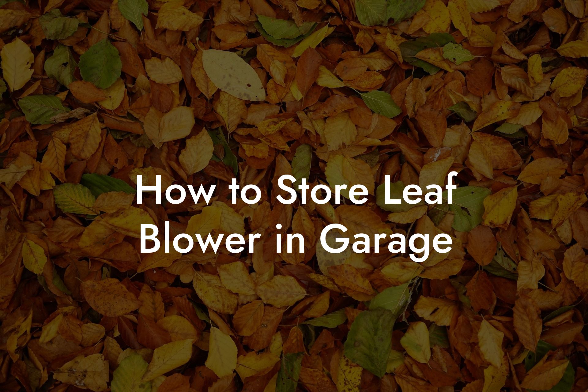 How to Store Leaf Blower in Garage