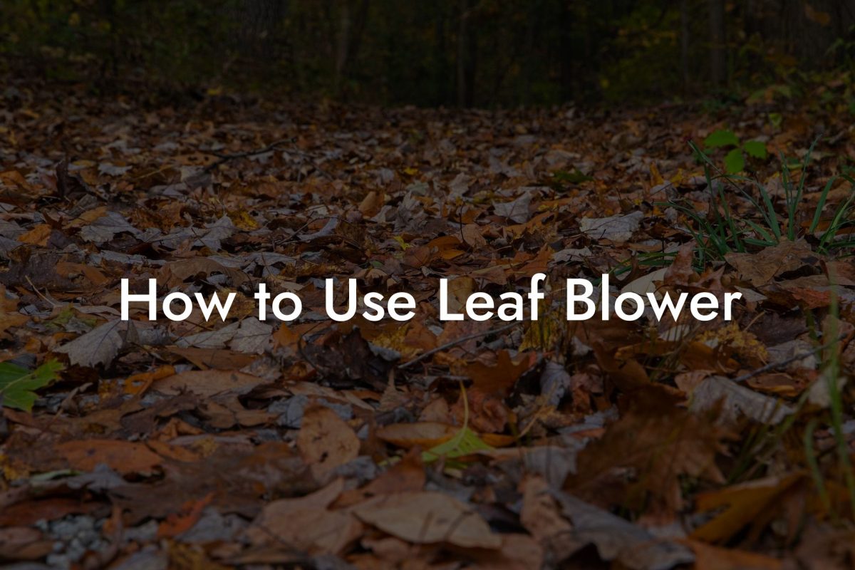 How to Use Leaf Blower