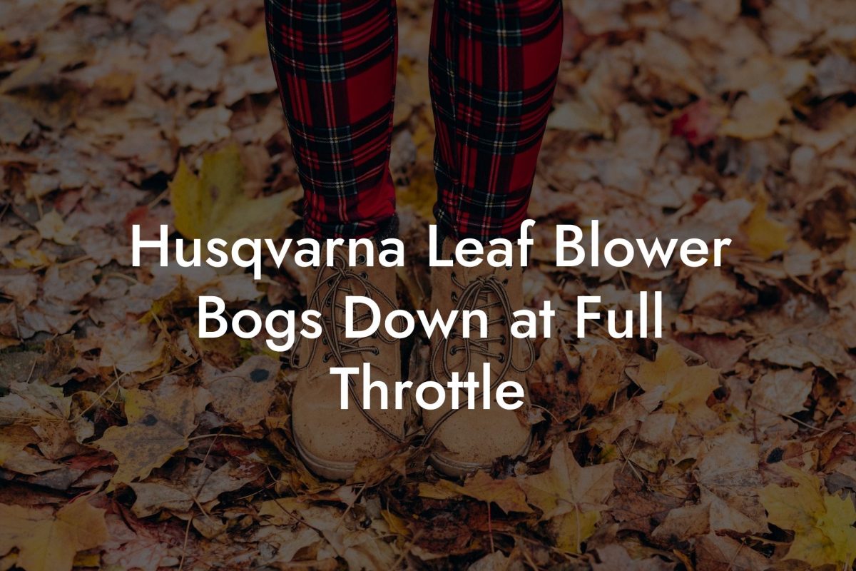 Husqvarna Leaf Blower Bogs Down at Full Throttle