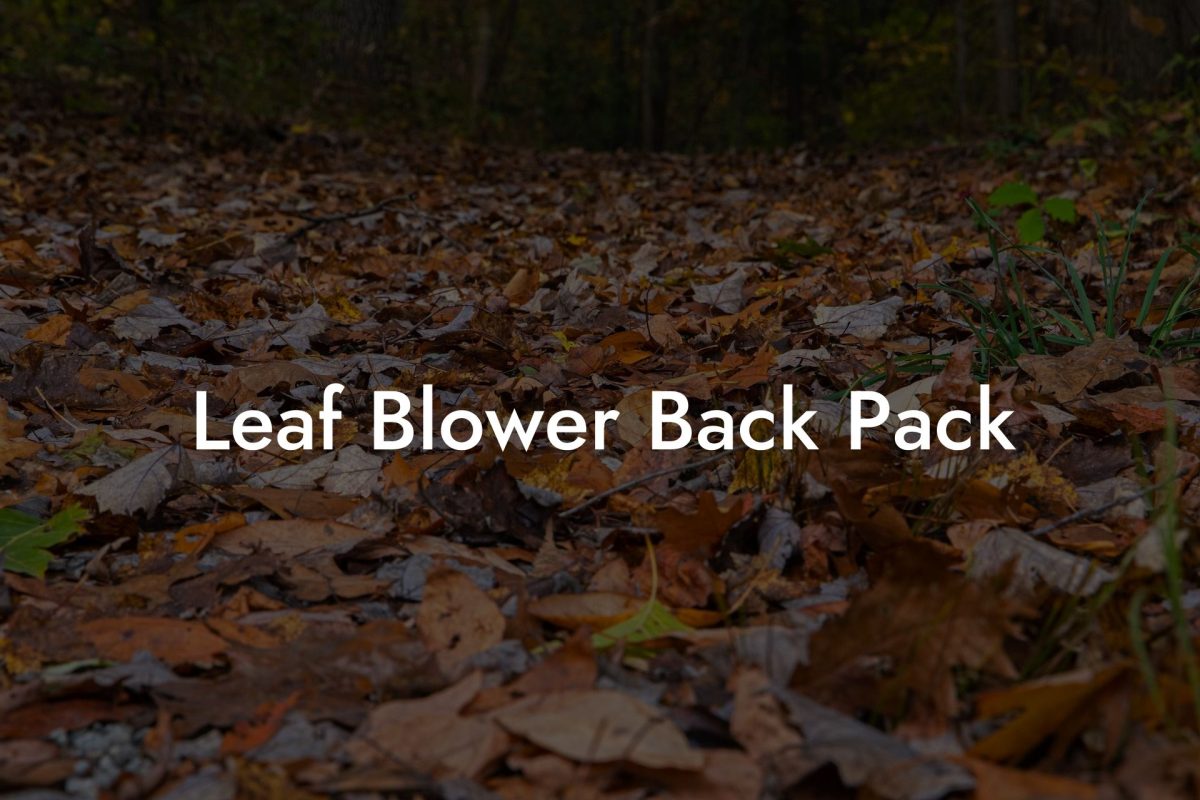 Leaf Blower Back Pack