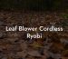 Leaf Blower Cordless Ryobi