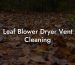 Leaf Blower Dryer Vent Cleaning