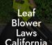 Leaf Blower Laws California