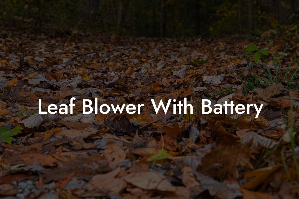 Leaf Blower With Battery