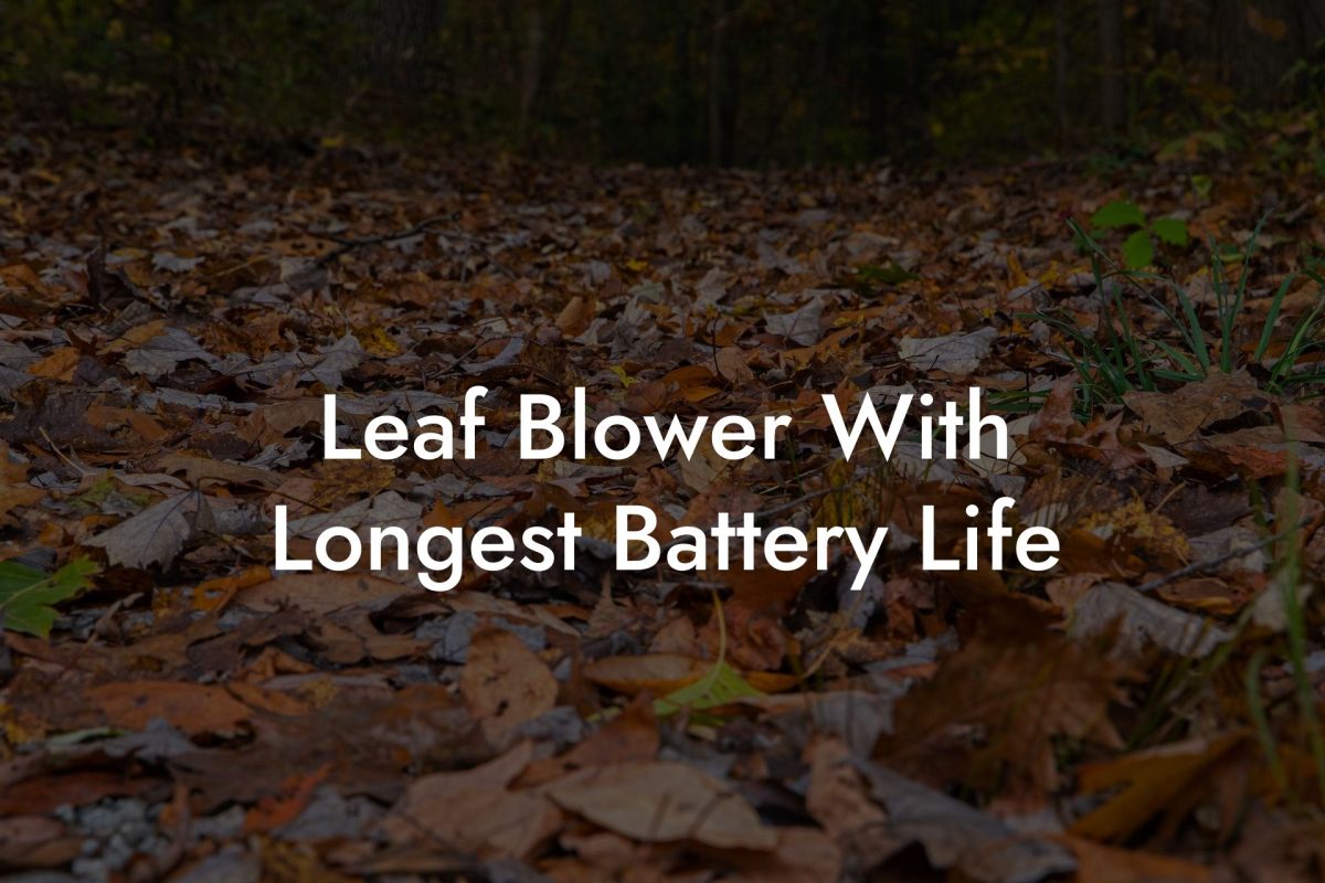 Leaf Blower With Longest Battery Life