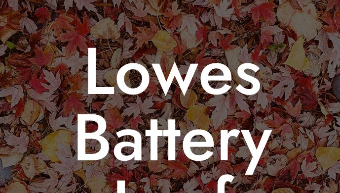 Lowes Battery Leaf Blower