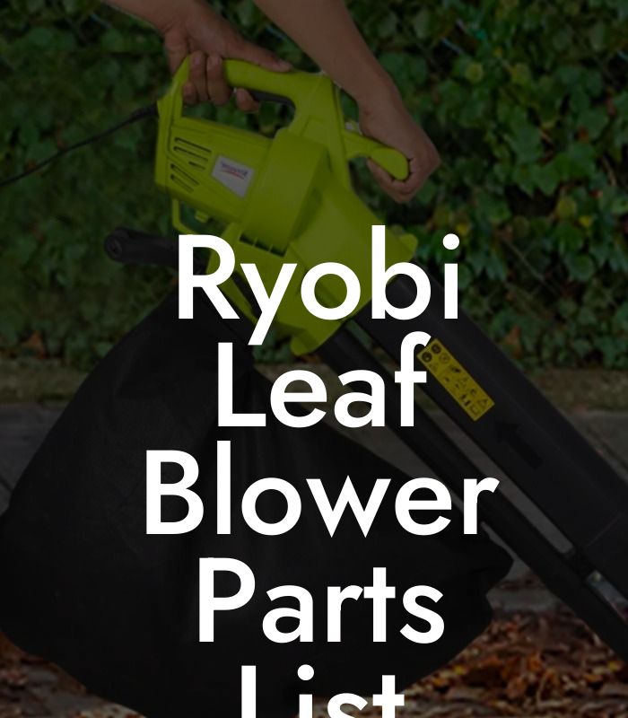 Ryobi Leaf Blower Parts List