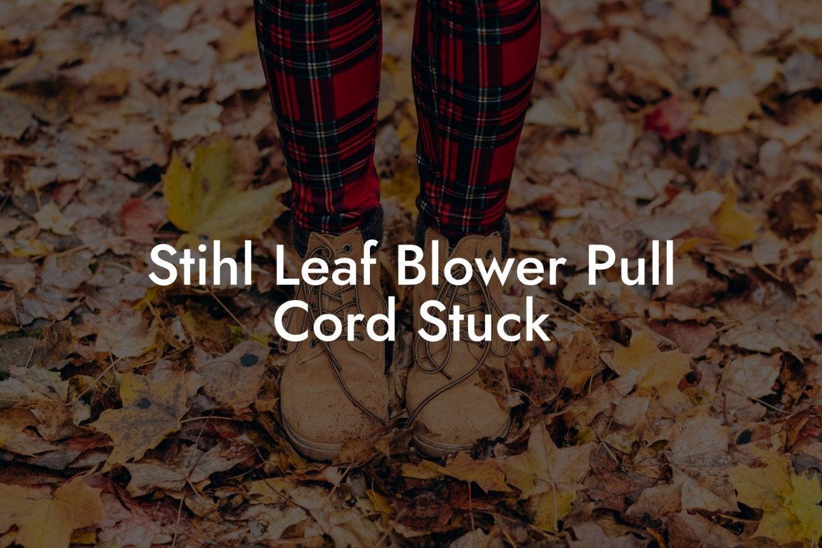 Stihl Leaf Blower Pull Cord Stuck