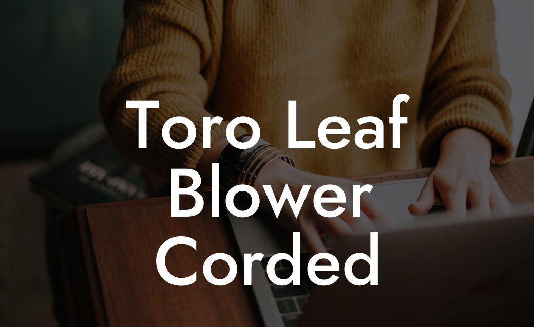 Toro Leaf Blower Corded