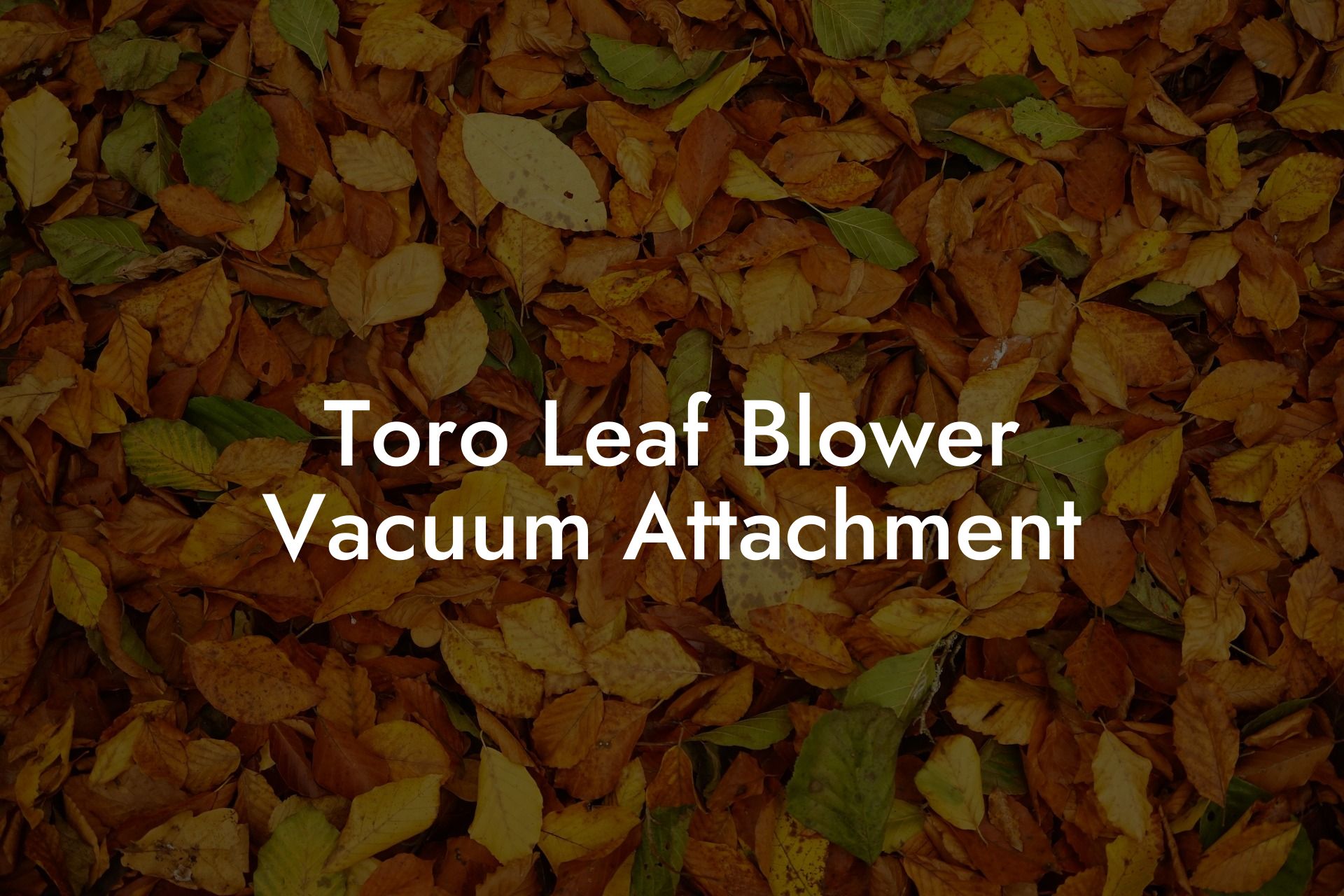 Toro Leaf Blower Vacuum Attachment