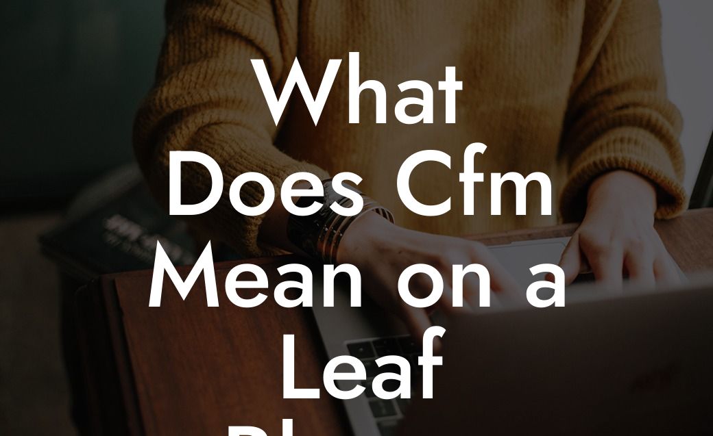 What Does Cfm Mean on a Leaf Blower