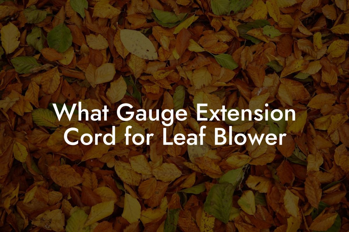 What Gauge Extension Cord for Leaf Blower